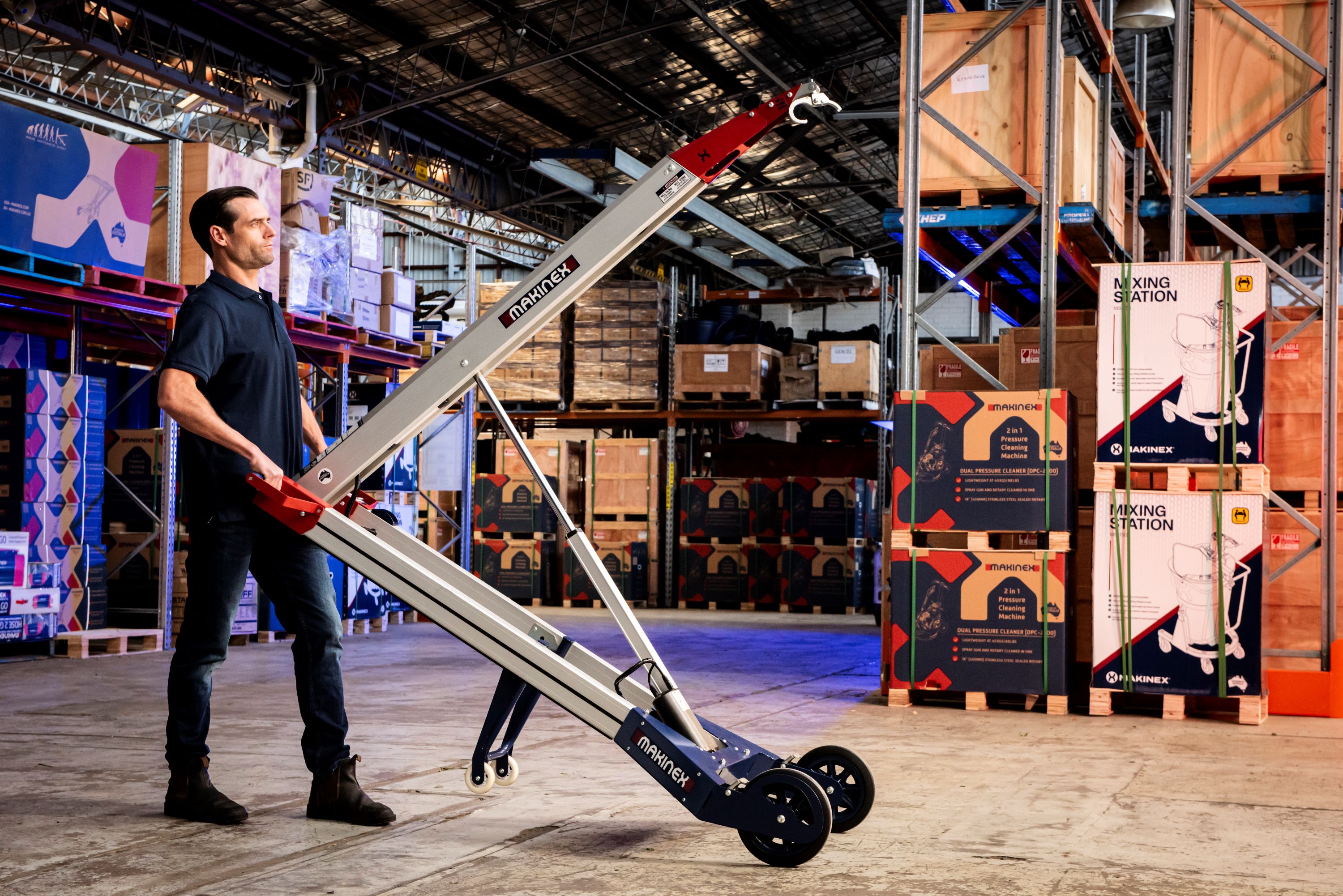 Makinex's Powered Hand Truck's (PHT) Exceptional Lifting Range and Applications